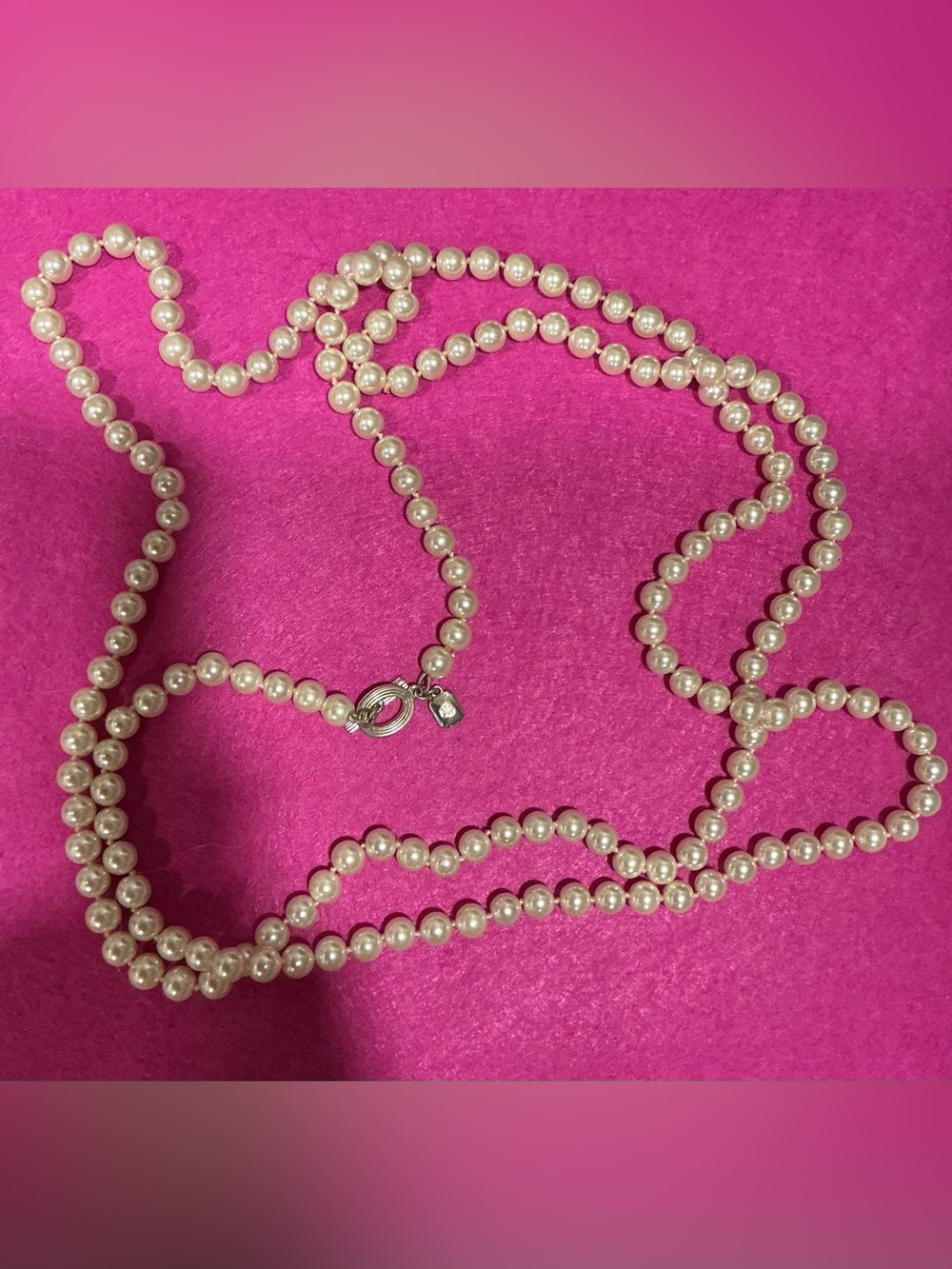 Ralph Lauren Cream Pearl Long Strand Necklace